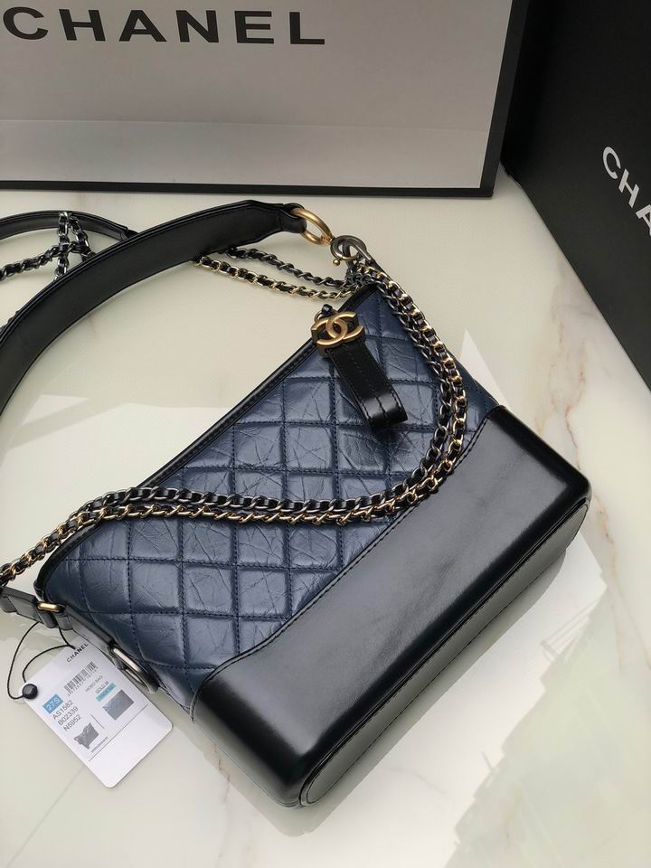 Chanel Gabrielle Medium Hobo Bag in Navy and Black Aged Calfskin