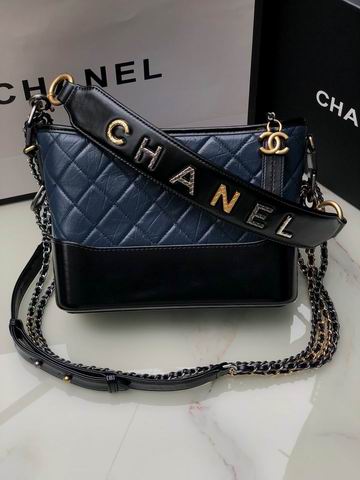 Chanel Gabrielle Medium Hobo Bag in Navy and Black Quilted Leather