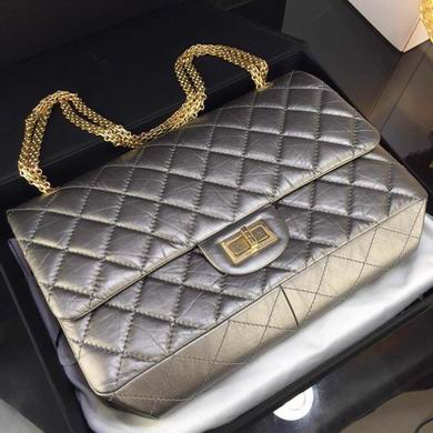 Chanel 2.55 Reissue Flap Bag in Metallic Silver Quilted Aged Calfskin