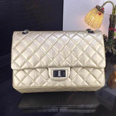 Chanel 2.55 Reissue Double Flap Bag in Pale Gold Aged Calfskin