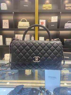 Chanel Coco Handle Small Top-Handle Flap Bag in Black Quilted Lambskin
