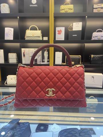Chanel Coco Handle Small Flap Bag in Red Quilted Leather with Gold Hardware