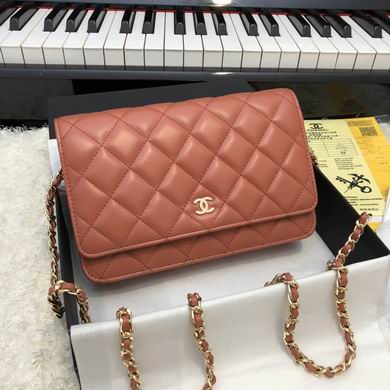 Chanel Classic Wallet on Chain in Dusty Rose Quilted Lambskin with Gold Hardware