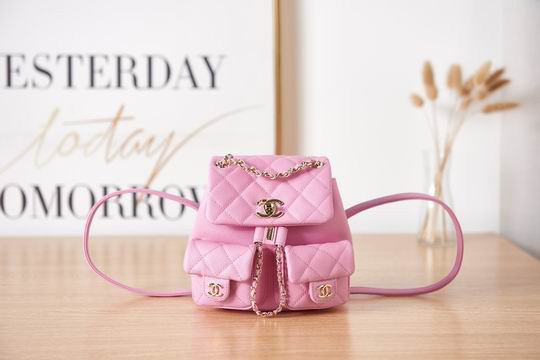 Chanel Duma Small Quilted Backpack in Pink with Gold-Tone Chain and CC Logo