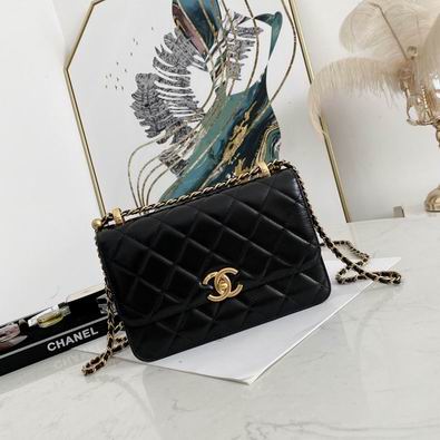 Chanel Quilted Flap Bag with CC Turn-Lock and Chain Strap in Black