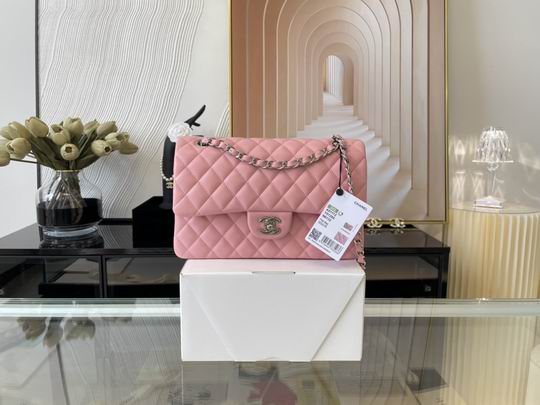 Chanel Classic Flap Medium Shoulder Bag in Pink Quilted Leather