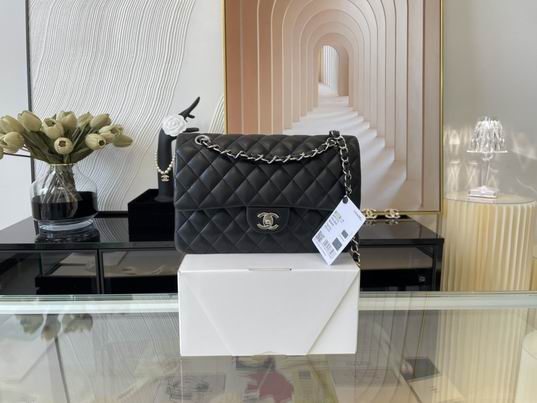 Chanel Classic Flap Medium Shoulder Bag in Black Quilted Leather