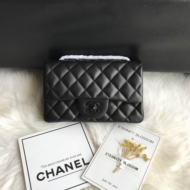 Chanel Classic Flap Mini Rectangular Bag in Black Quilted Lambskin