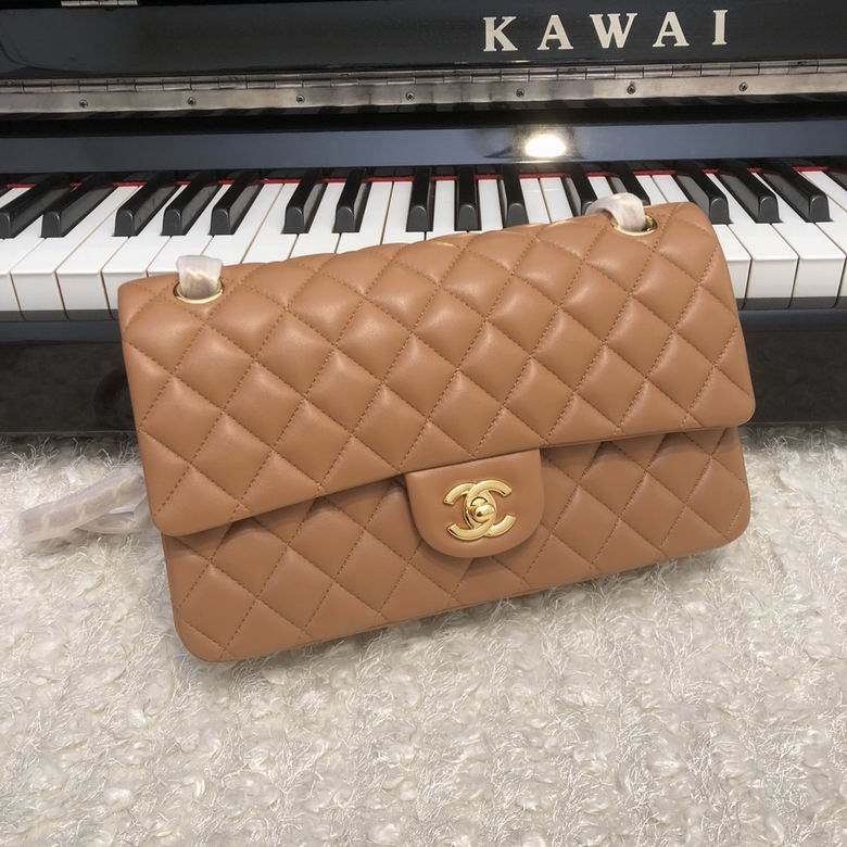 Chanel Classic Double Flap Bag in Camel Quilted Lambskin with Gold Hardware