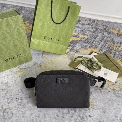 Gucci GG Nylon Belt Bag in Black with Buckle Waist Strap