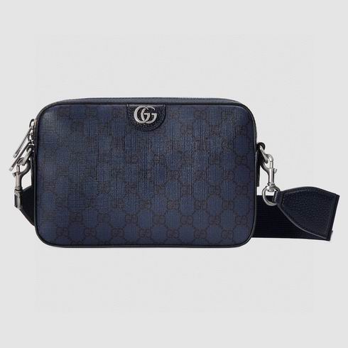 Gucci Ophidia Small GG Crossbody Camera Bag in Navy GG Supreme Canvas