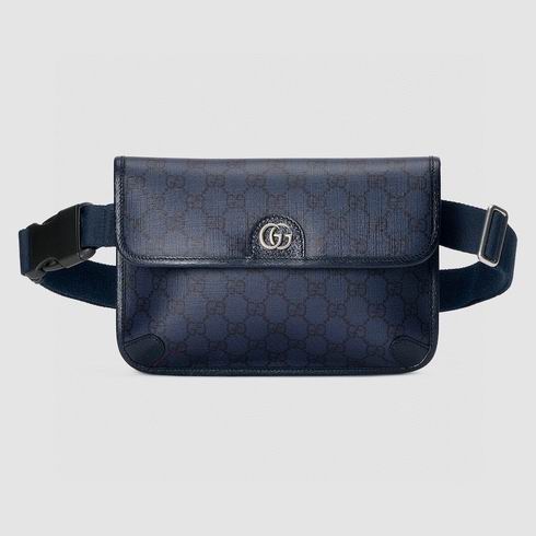 Gucci Ophidia GG Belt Bag in Navy Blue GG Supreme Canvas