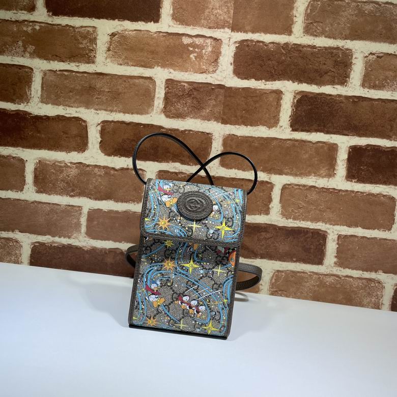 Gucci Disney x Gucci Donald Duck Mini Phone Crossbody Bag in GG Supreme Canvas