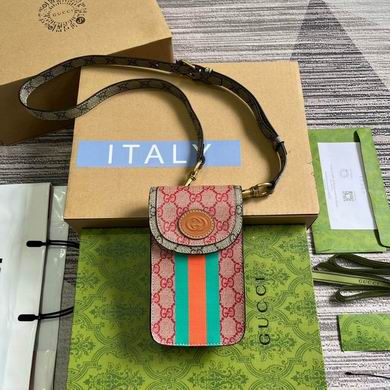 Gucci Phone Crossbody Bag with Interlocking G in Red GG Supreme Canvas
