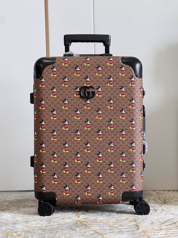 Gucci x Disney Mickey Mouse GG Print Carry-On Spinner Suitcase in Brown