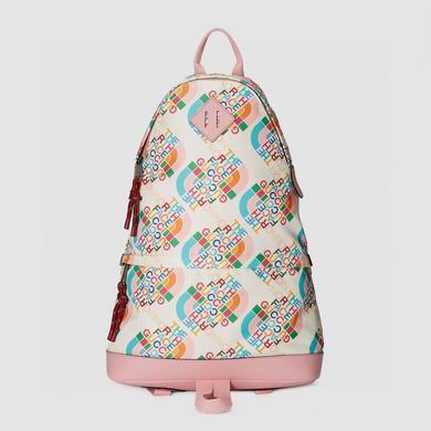 Gucci x The North Face Backpack in Multicolor Print Canvas with Pink Trim