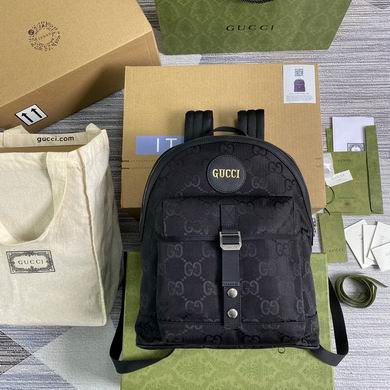 Gucci Off The Grid Backpack in Black GG Nylon with Round Logo Patch