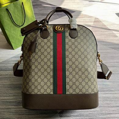 Gucci Savoy Large Duffle Backpack in GG Supreme Canvas with Web Stripe