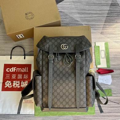 Gucci Ophidia GG Medium Backpack in Grey and Black GG Supreme Canvas