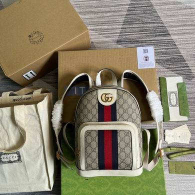 Gucci Ophidia Small GG Supreme Canvas Backpack with Web Stripe