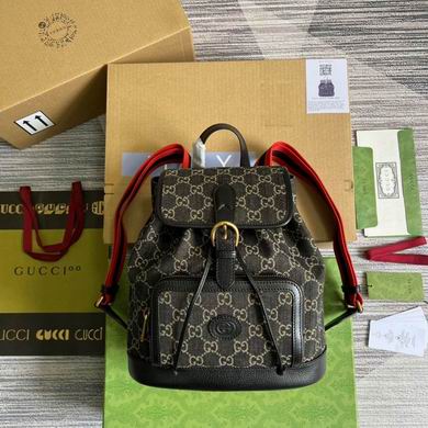 Gucci Backpack with Interlocking G in Black and Grey GG Denim, 26.5cm