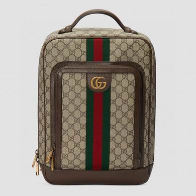 Gucci Ophidia GG Medium Backpack in Beige/Ebony GG Supreme Canvas