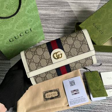 Gucci Ophidia GG Continental Wallet in Beige Ebony GG Supreme Canvas