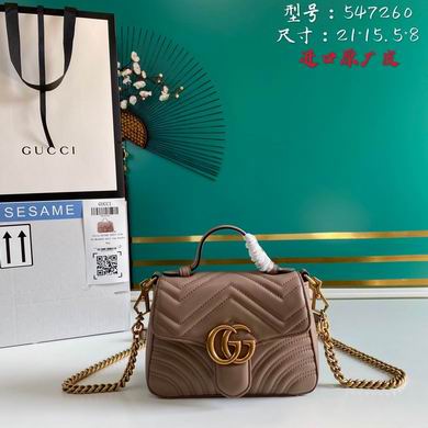 Gucci GG Marmont Mini Top-Handle Bag in Dusty Rose Matelassé Leather