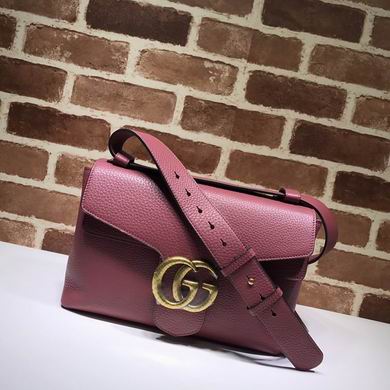Gucci GG Marmont Medium Top-Handle Shoulder Bag in Dusty Rose Leather