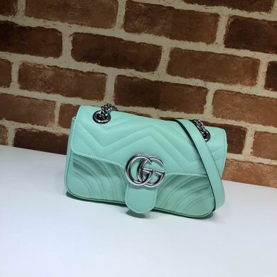 Gucci GG Marmont Small Matelassé Shoulder Bag in Mint Green Leather