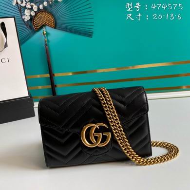 Gucci GG Marmont Mini Chain Bag in Black Matelassé Leather