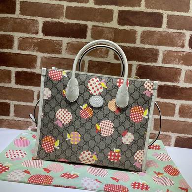 Gucci Les Pommes Small Tote Bag in GG Supreme Canvas with Apple Print