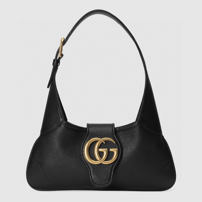 Gucci Aphrodite Small Shoulder Bag in Black Leather with Double G