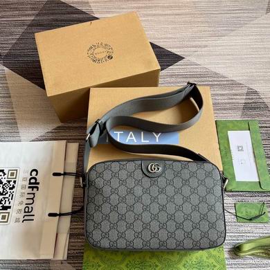 Gucci Ophidia Small Shoulder Bag in Grey GG Supreme Canvas