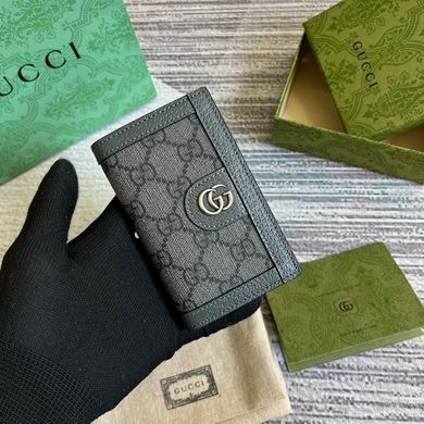 Gucci Ophidia GG Card Case Wallet in Grey GG Supreme Canvas