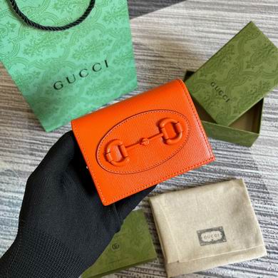 Gucci Horsebit 1955 Card Case Wallet in Orange Leather