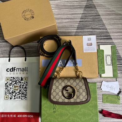 Gucci Blondie Small Top-Handle Bag in GG Supreme Canvas with Web Strap