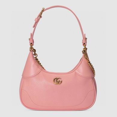 Gucci Aphrodite Small Shoulder Bag in Pink Leather with Double G