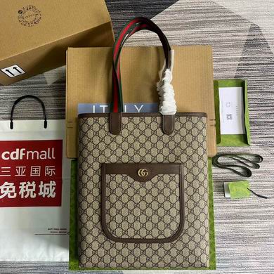 Gucci Ophidia Medium Tote Bag in Beige and Ebony GG Supreme Canvas