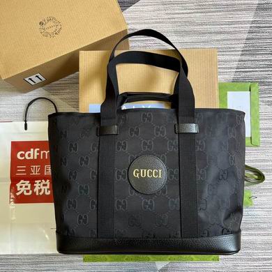Gucci Off The Grid Medium Tote Bag in Black GG Nylon with Leather Trim