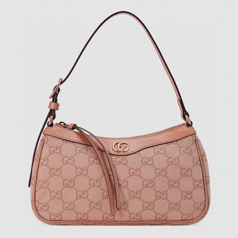 Gucci Ophidia Small Shoulder Bag in Dusty Pink GG Canvas