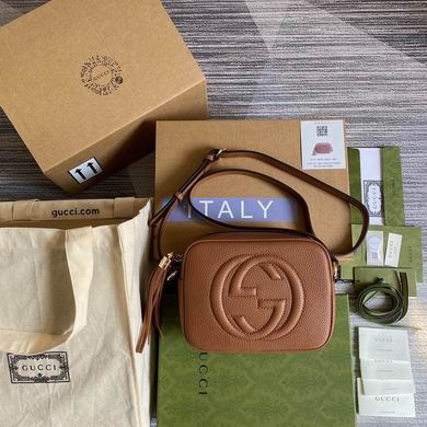 Gucci Soho Disco Small Crossbody Bag in Tan Pebbled Leather