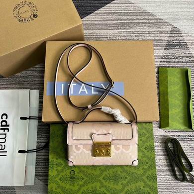 Gucci Padlock Mini Shoulder Bag in Light Pink Jumbo GG Canvas