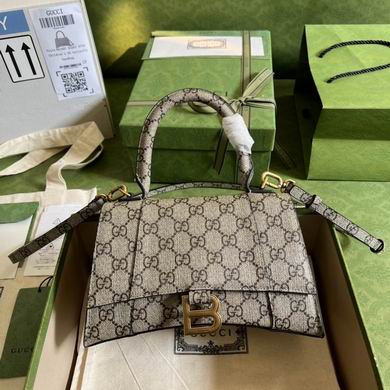 Gucci x Balenciaga Hacker Project Hourglass Small Top-Handle Bag in GG Supreme