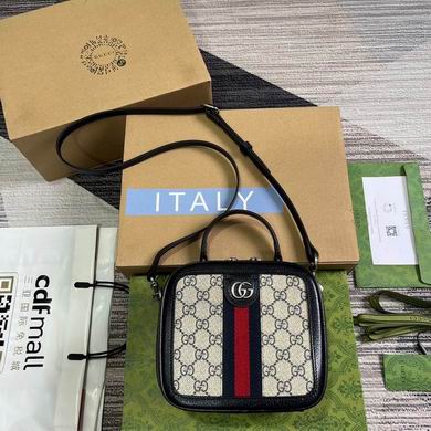 Gucci Ophidia Mini Top-Handle Bag in GG Supreme Canvas with Web Stripe
