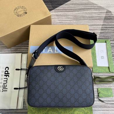 Gucci Ophidia GG Small Camera Crossbody Bag in Navy Blue GG Supreme Canvas