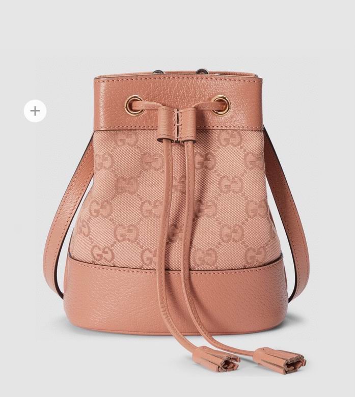 Gucci Ophidia Mini Bucket Bag in Dusty Pink GG Canvas and Leather