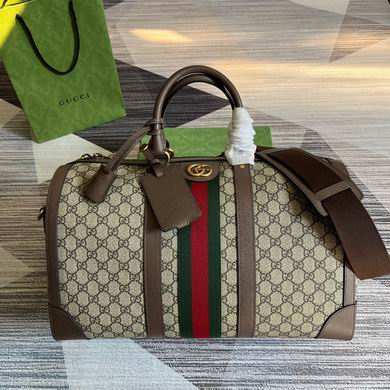 Gucci Ophidia Large Duffle Bag in GG Supreme Canvas with Web Stripe