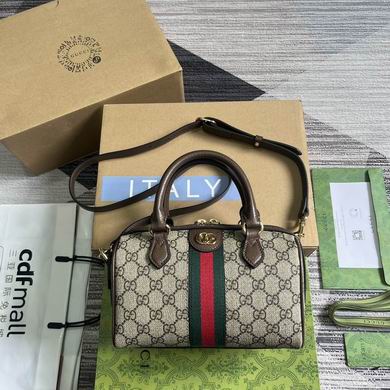 Gucci Ophidia Mini Top-Handle Bag in GG Supreme Canvas with Web Stripe