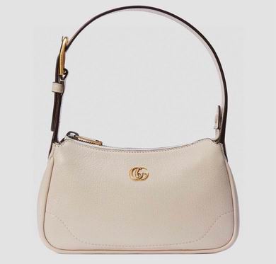 Gucci Aphrodite Mini Shoulder Bag in White Leather with Double G